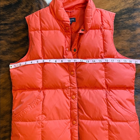 Lands' End Vibrant Red Orange Quilted Vest - Picture 5 of 7